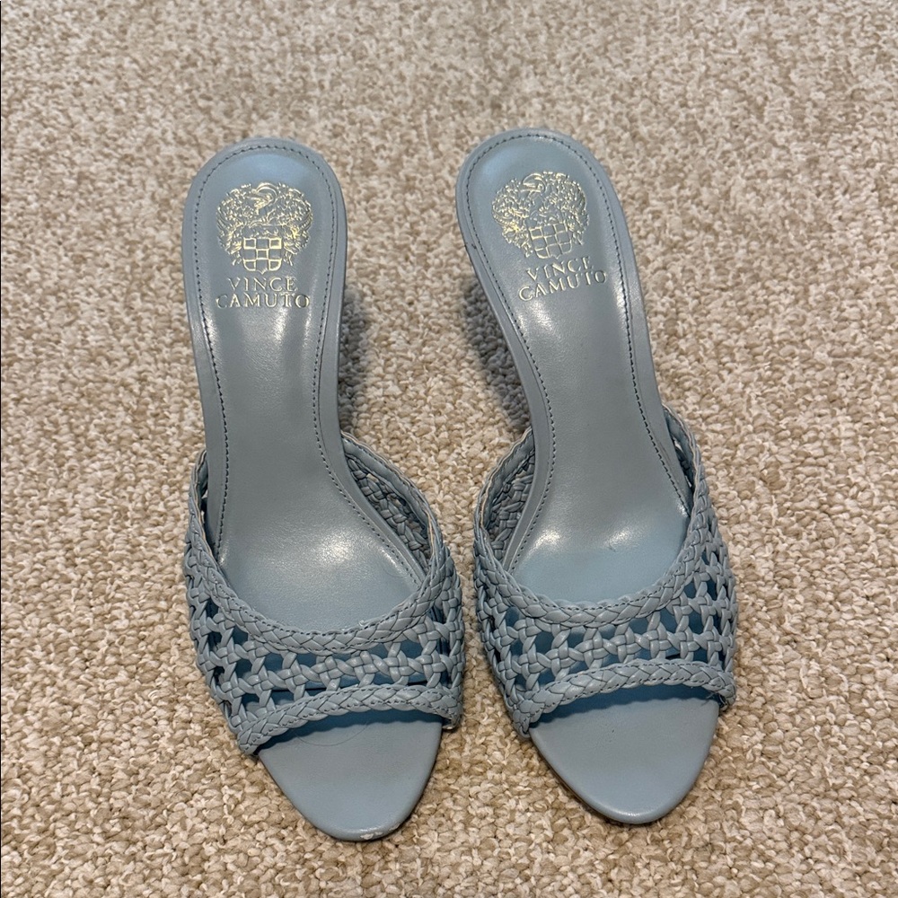 Vince Camuto Light Blue Braided Slide Mules